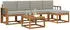 vidaXL Outdoor-Sofagarnitur mit Kissen 6-tlg. Natur/Hellgrau (3366299)