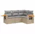 vidaXL Garten-Sofagarnitur 5-tlg. mit Kissen Poly Rattan Schwarz (3259178)
