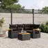 vidaXL Garten-Sofagarnitur 5-tlg. mit Kissen Poly Rattan Schwarz (3259178)
