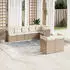 vidaXL Garten-Sofagarnitur 8-tlg. mit Kissen, Poly Rattan, Beige (3249747)