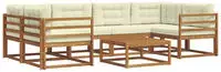 vidaXL Outdoor-Sofagarnitur 7 pcs Natur und Creme