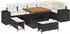 vidaXL Gartenlounge-Set 9-tlg. höhenverstellbar Schwarz Poly-Rattan (3362015)