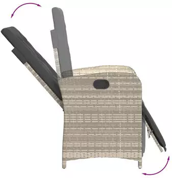 vidaXL Garten-Essgruppe 5-tlg. mit Kissen, Poly Rattan, Hellgrau (3212600)