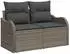 vidaXL Gartenlounge-Set 7-tlg. mit Kissen und Stauraum, Poly-Rattan, Grau (3361048)