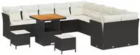 vidaXL Gartensofa-set 13 pcs Schwarz Poly-Rattan