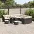 vidaXL Garten-Sofagarnitur Höhenverstellbar 13-tlg. Schwarz Polyrattan (3361540)