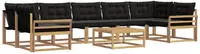 vidaXL Outdoor-Sofagarnitur 8 pcs Wei&szlig; und Schwarz 79 x 79 x 37 cm