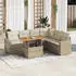 vidaXL Garten-Sofagarnitur 7-tlg. mit Kissen, Poly Rattan, Beige (3271331)