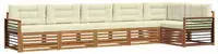 Outdoor-sofagarnitur Mit Kissen 6 Pcs Natur Und Creme Vidaxl
