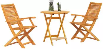 vidaXL Klapp Bistro Set 3-tlg. Akazienholz Braun