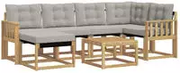 Outdoor-sofagarnitur Mit Kissen 7 Pcs Wei&szlig; Und Hellgrau Vidaxl