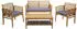 MCW Balkon-Set E99b Akazienholz massiv, Kissen dunkelgrau, 4-tlg (E99b)