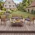 MCW Balkon-Set E99b Akazienholz massiv, Kissen dunkelgrau, 4-tlg (E99b)