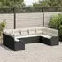 vidaXL Garten-Sofa-Set mit Kissen 9-teilig Schwarz Poly Rattan (3345857)