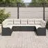 vidaXL Garten-Sofa-Set mit Kissen 9-teilig Schwarz Poly Rattan (3345857)