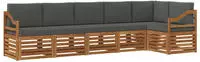 vidaXL Ecksofa Set 6 pcs Natur und Anthrazit Massivholz Akazie
