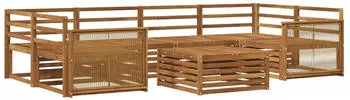 vidaXL Garten-Sofagarnitur 7-tlg. Akazie Massivholz Natur (3383087)