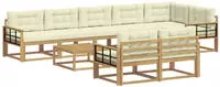vidaXL Outdoor-Sofagarnitur 9 pcs Wei&szlig; und Creme 79 x 79 x 37 cm