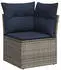 vidaXL Garten-Sofagarnitur 6-tlg. mit Kissen Poly Rattan Grau (3327043)