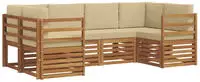 vidaXL Ecksofa Set mit Kissen 6 pcs Natur
