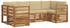 vidaXL Ecksofa-Set mit Kissen, Massivholz Akazie, Natur (3375353)