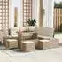 vidaXL Garten-Sofagarnitur 9-teilig Poly-Rattan/Akazie Beige (3364741)