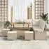 vidaXL Garten-Sofagarnitur 9-teilig Poly-Rattan/Akazie Beige (3364741)