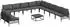 vidaXL Gartenlounge-Set mit Kissen 12-tlg. Stahl Schwarz (3379007)