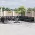 vidaXL Gartenlounge-Set mit Kissen 12-tlg. Stahl Schwarz (3379007)