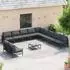 vidaXL Gartenlounge-Set mit Kissen 12-tlg. Stahl Schwarz (3379007)
