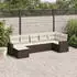 vidaXL Garten-Sofagarnitur 8-tlg. mit Kissen, Poly Rattan, Schwarz (3251623)