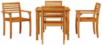 vidaXL Garten Essgruppe 5 pcs Braun Massivholz Akazie