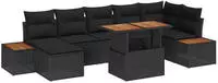 vidaXL Garten-Sofa-Set mit Speicher 8 pcs Schwarz Poly Rattan