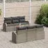 vidaXL Garten-Sofagarnitur 7-tlg. mit Kissen, Poly-Rattan/Akazie, Grau (3347524)