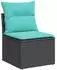 vidaXL Gartensofa-Set 11-teilig mit Kissen, schwarzes Polyrattan (3228178)