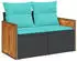 vidaXL Gartensofa-Set 11-teilig mit Kissen, schwarzes Polyrattan (3228178)