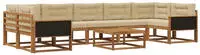 vidaXL Outdoor-Sofagarnitur mit Kissen 8 pcs Natur und Beige