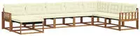 Outdoor-sofagarnitur Mit Kissen 8 Pcs Natur Und Creme Vidaxl