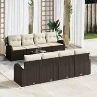 vidaXL Gartensofa-set Braun 55 x 55 x 37 cm Poly-Rattan