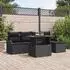 vidaXL Garten-Sitzgruppe 6-tlg. Polyrattan Schwarz (3348449)