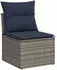 vidaXL Gartensofa-Set 8-teilig mit Kissen, Polyrattan, Grau (3222820)