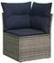vidaXL Gartensofa-Set 8-teilig mit Kissen, Polyrattan, Grau (3222820)