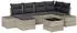 vidaXL Garten-Sofa-Set mit Kissen, 6-tlg., Hellgrau, Poly-Rattan (3355811)