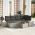 vidaXL Garten-Sofa-Set mit Kissen, 6-tlg., Hellgrau, Poly-Rattan (3355811)