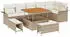 vidaXL Garten-Sofa-Set mit Kissen 9-teilig Poly Rattan Beige (3364096)