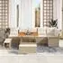 vidaXL Garten-Sofa-Set mit Kissen 9-teilig Poly Rattan Beige (3364096)