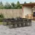 vidaXL Garten-Essgruppe 7-tlg. mit Kissen, Poly Rattan, Braun (3211629)