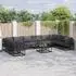 vidaXL Gartenlounge-Set mit Kissen 11-tlg., Aluminium Schwarz