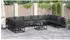 vidaXL Gartenlounge-Set mit Kissen 11-tlg., Aluminium Schwarz