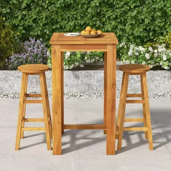vidaXL 5-tlg. Gartenbar-Set Massivholz Akazie, Braun (3154389)